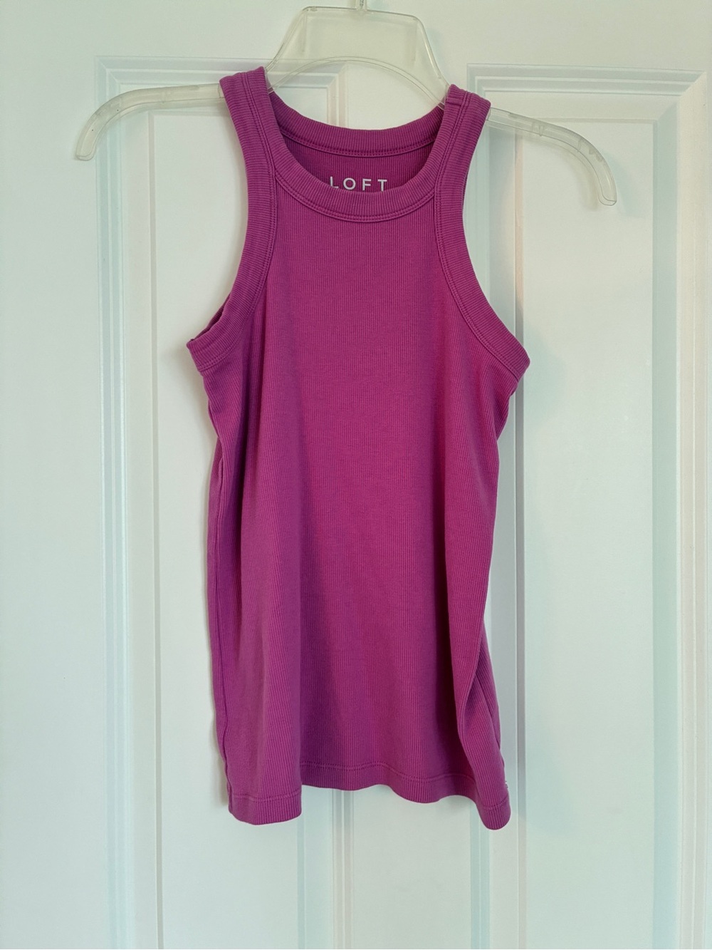 LOFT Fuchsia Ribbed Tank Top